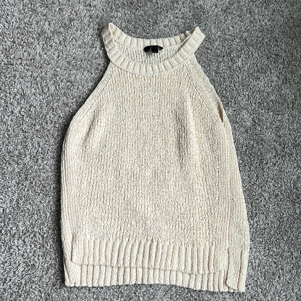 J. Crew Cream Knit Halter Sweater Tank